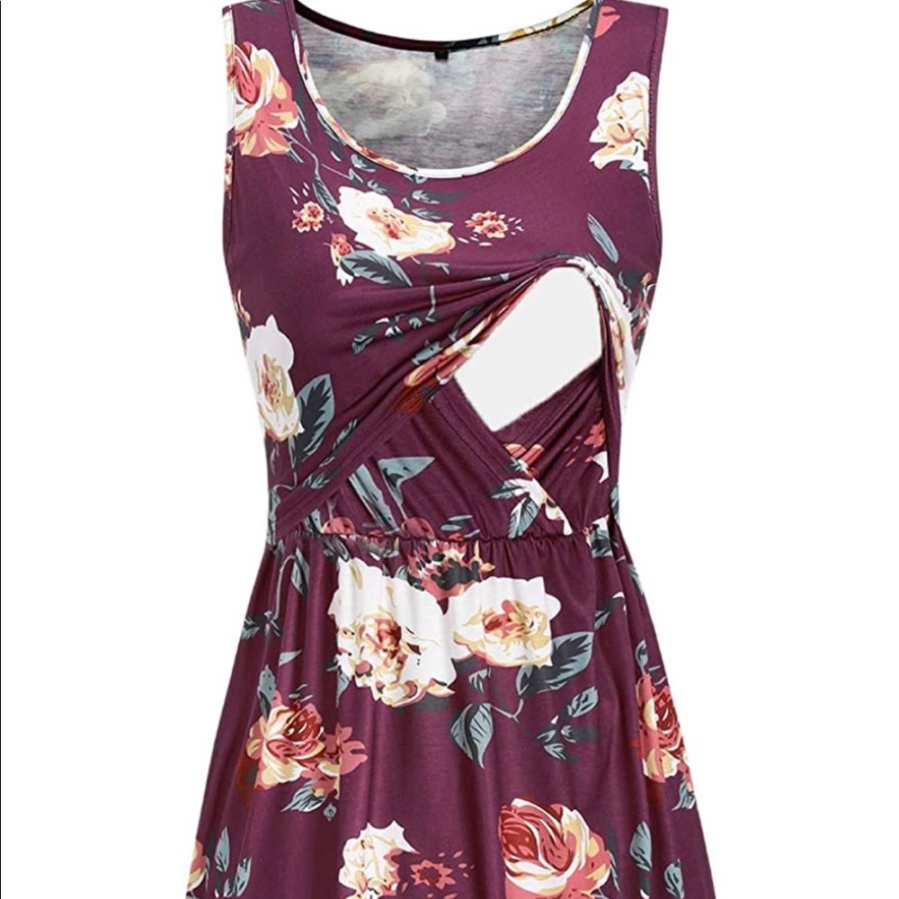 Nursing Dress with Pockets/Large/Floral
